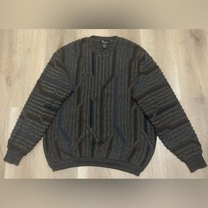 Vintage Tosani Crewneck Men's Black and Gray Sweater